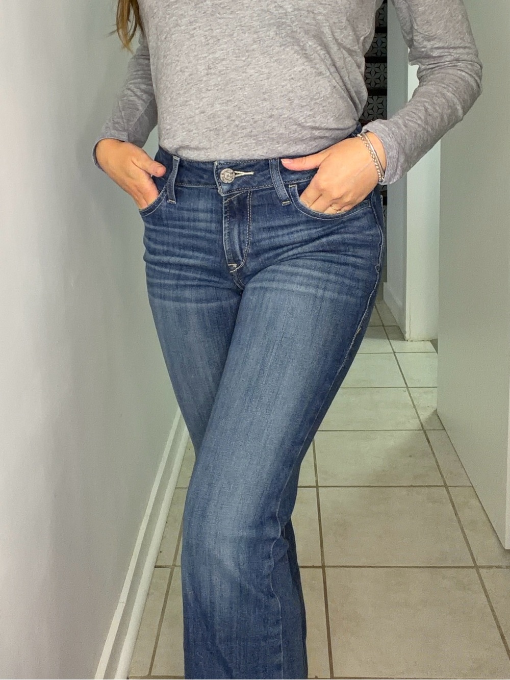 Women’s Mid-Rise Blue Stretch Jeans